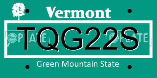 TQG22S Vermont License Plate