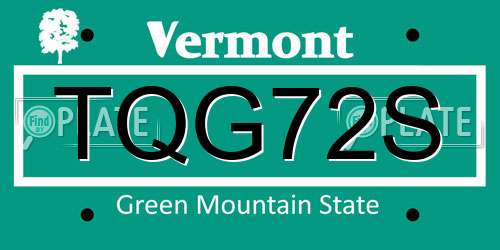 TQG72S Vermont License Plate