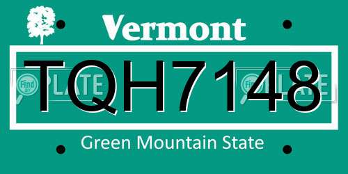TQH7148 Vermont License Plate
