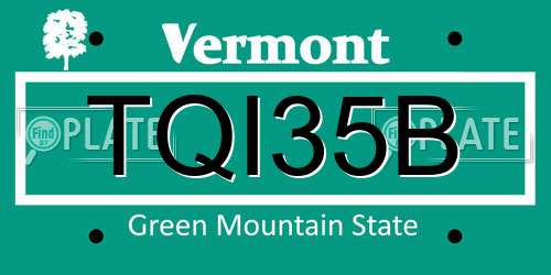 TQI35B Vermont License Plate