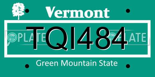 TQI484 Vermont License Plate