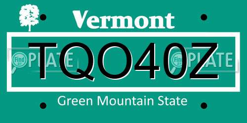 TQO40Z Vermont License Plate