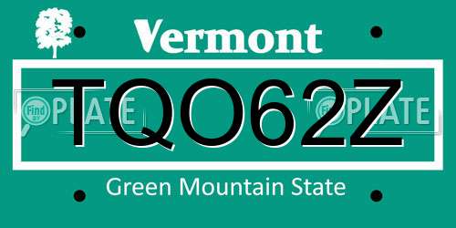 TQO62Z Vermont License Plate
