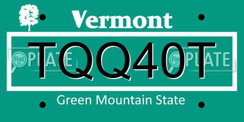 TQQ40T Vermont License Plate