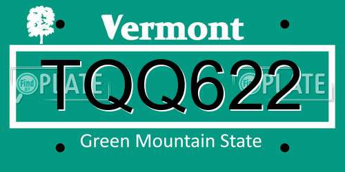 TQQ622 Vermont License Plate