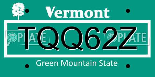 TQQ62Z Vermont License Plate