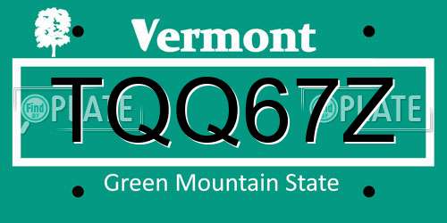 TQQ67Z Vermont License Plate