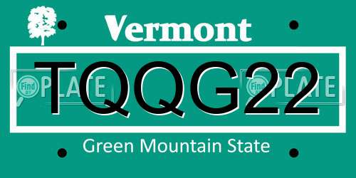 TQQG22 Vermont License Plate