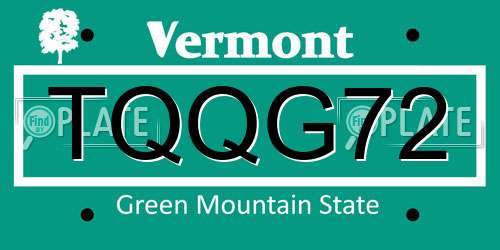 TQQG72 Vermont License Plate