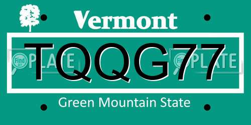 TQQG77 Vermont License Plate