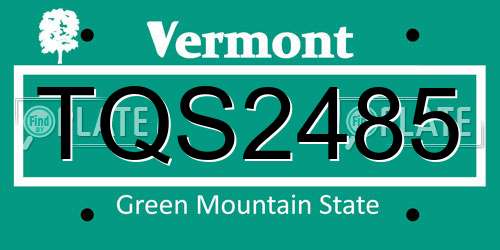 TQS2485 Vermont License Plate