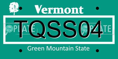 TQSS04 Vermont License Plate