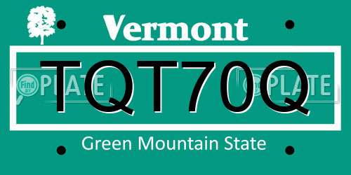 TQT70Q Vermont License Plate