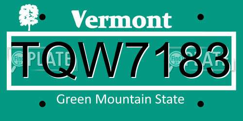 TQW7183 Vermont License Plate