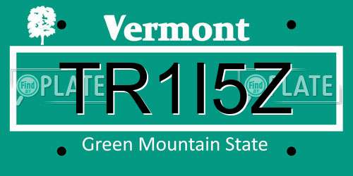 TR1I5Z Vermont License Plate
