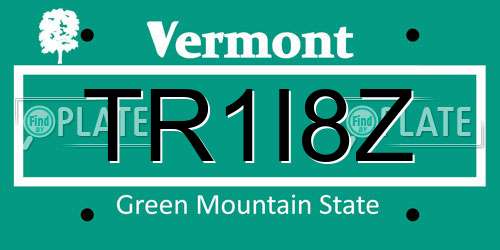TR1I8Z Vermont License Plate