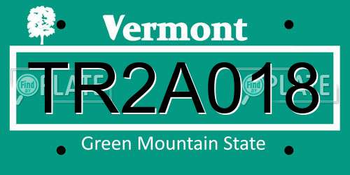 TR2A018 Vermont License Plate
