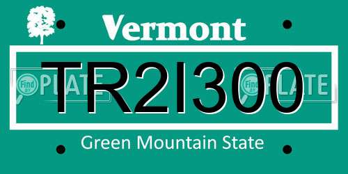 TR2I300 Vermont License Plate