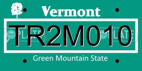 TR2M010 Vermont License Plate