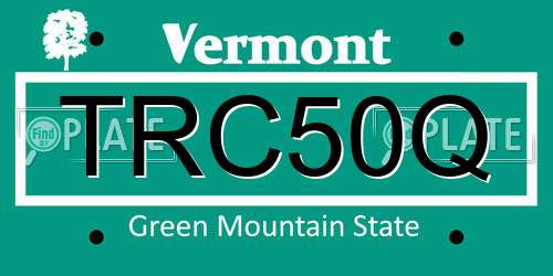 TRC50Q Vermont License Plate