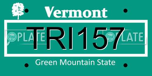 TRI157 Vermont License Plate