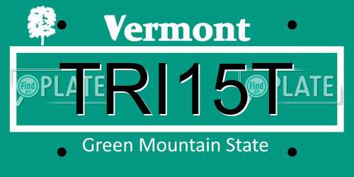 TRI15T Vermont License Plate