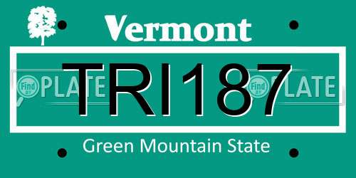 TRI187 Vermont License Plate