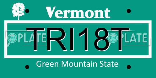 TRI18T Vermont License Plate