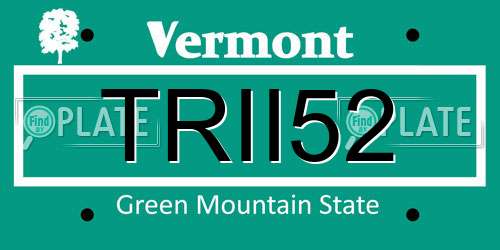 TRII52 Vermont License Plate