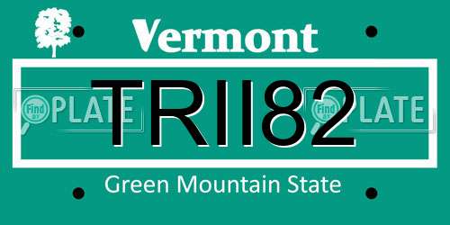 TRII82 Vermont License Plate