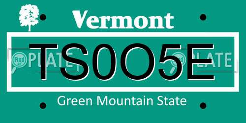 TS0O5E Vermont License Plate