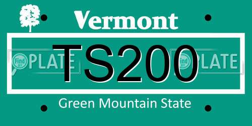 TS200 Vermont License Plate