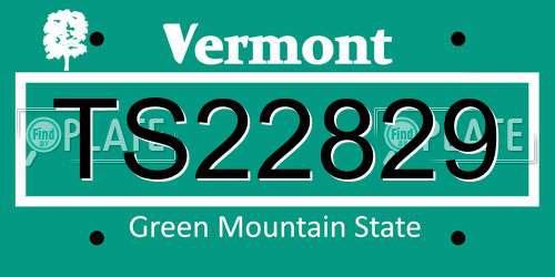 TS22829 Vermont License Plate