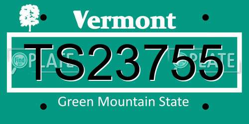 TS23755 Vermont License Plate