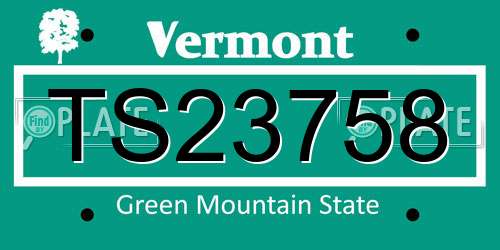 TS23758 Vermont License Plate