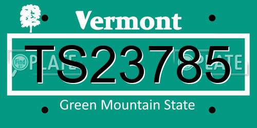 TS23785 Vermont License Plate
