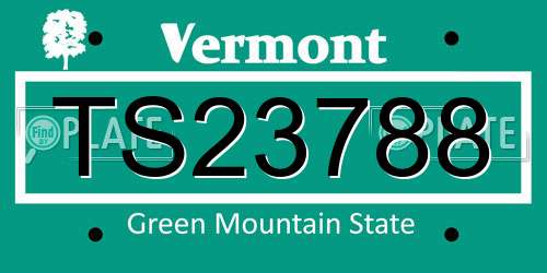 TS23788 Vermont License Plate