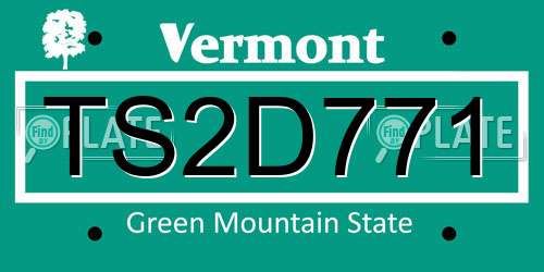 TS2D771 Vermont License Plate