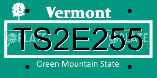TS2E255 Vermont License Plate