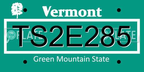 TS2E285 Vermont License Plate