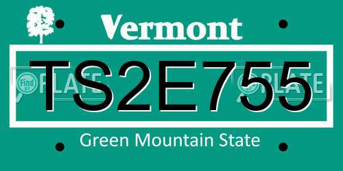 TS2E755 Vermont License Plate