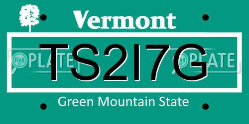 TS2I7G Vermont License Plate
