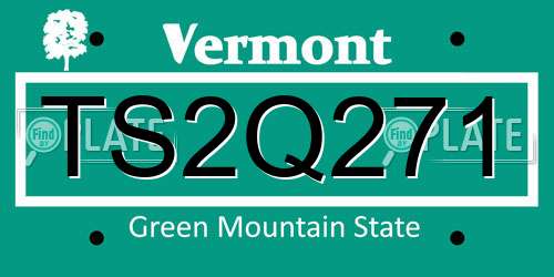 TS2Q271 Vermont License Plate