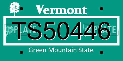 TS50446 Vermont License Plate