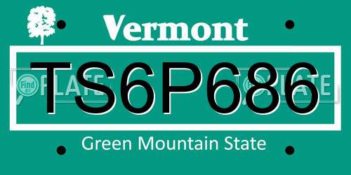 TS6P686 Vermont License Plate