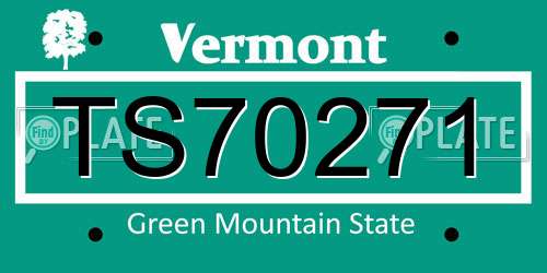 TS70271 Vermont License Plate