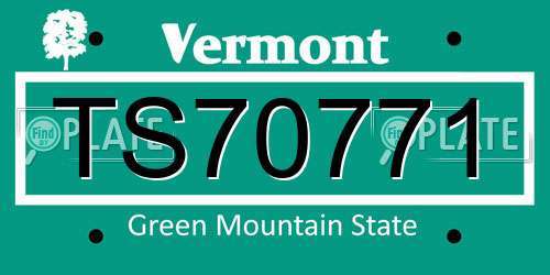 TS70771 Vermont License Plate