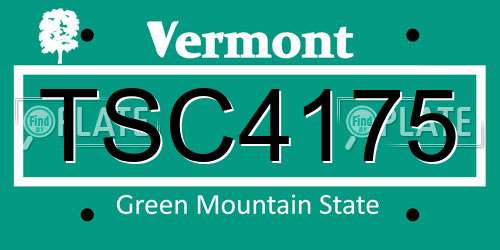 TSC4175 Vermont License Plate