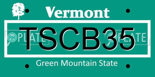 TSCB35 Vermont License Plate
