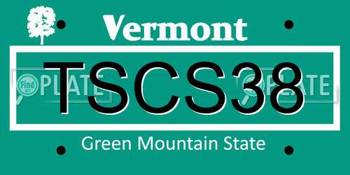 TSCS38 Vermont License Plate
